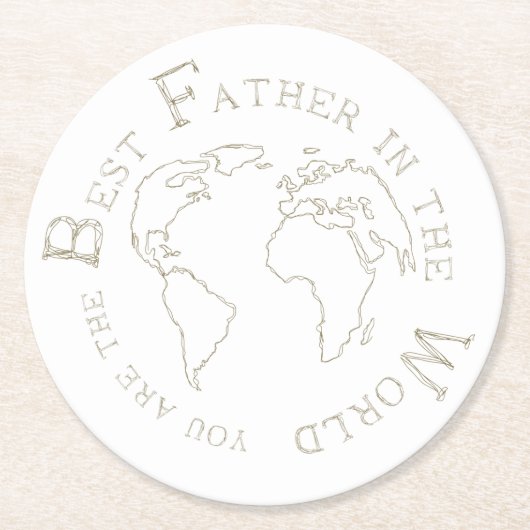 The best father in the world ラウンドペーパーコースター (正面)