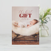 The Best Gift Ever New Baby Christmas Photo シーズンカード (スタンド正面)