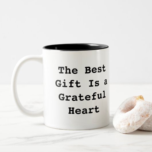 The Best Gift Is a Grateful Heart – Inspirational  ツートーンマグカップ (ドーナツ)