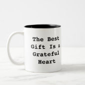 The Best Gift Is a Grateful Heart – Inspirational  ツートーンマグカップ (左)