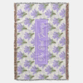 The Best Granny Lavender Floral Cozy Fleece Blanke スローブランケット (正面縦)
