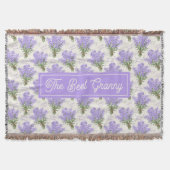 The Best Granny Lavender Floral Cozy Fleece Blanke スローブランケット (正面)