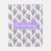 The Best Granny Lavender Floral Cozy Fleece Blanke フリースブランケット (正面)