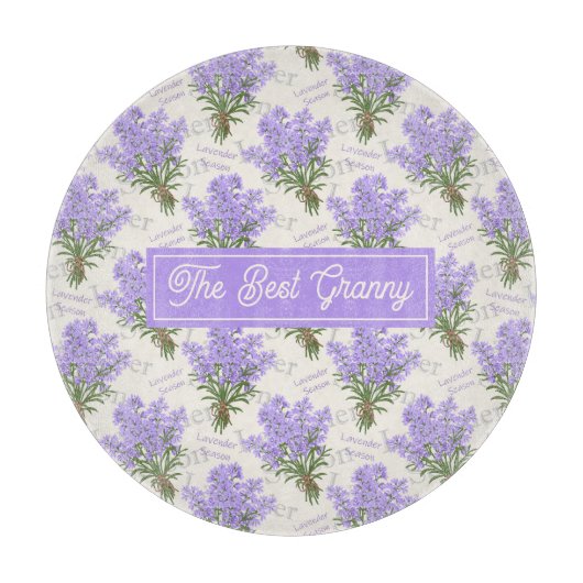 The Best Granny Lavender Personalized Glass カッティングボード (正面)
