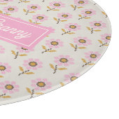 The Best Granny Pink Floral Personalized Glass カッティングボード (角)