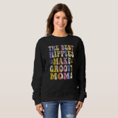 The Best Hippies Make Groovy Moms Groovy Mom Retro スウェットシャツ (正面フル)