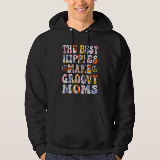The Best Hippies Make Groovy Moms Groovy Mom Retro パーカ (正面)