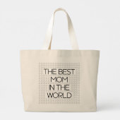 The Best Mom In The World Black Typography ラージトートバッグ (裏面)