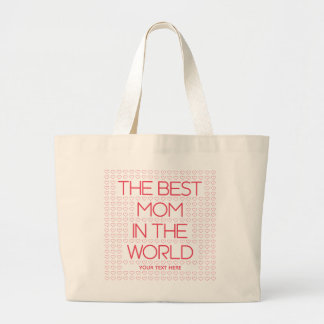 The Best Mom In The World Red Quote Personalized ラージトートバッグ