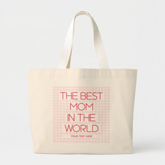 The Best Mom In The World Red Quote Personalized ラージトートバッグ (正面)