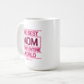 The Best Mom Quote Pink Typography Personalized コーヒーマグカップ (正面左)