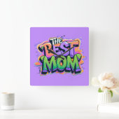 The best mom style graffiti スクエア壁時計 (ホーム)