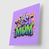 The best mom style graffiti スクエア壁時計 (傾斜)