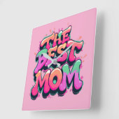 The best mom style graffiti スクエア壁時計 (傾斜)