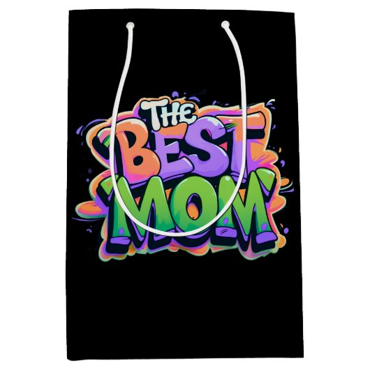 The best mom style graffiti ミディアムペーパーバッグ (正面)