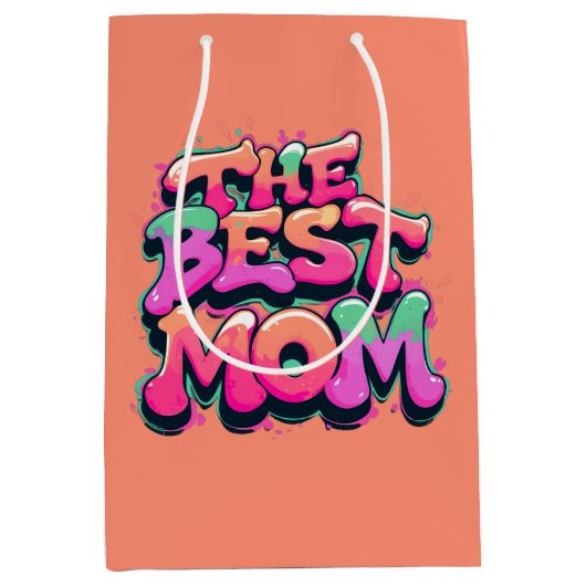The best mom style graffiti ミディアムペーパーバッグ (正面)