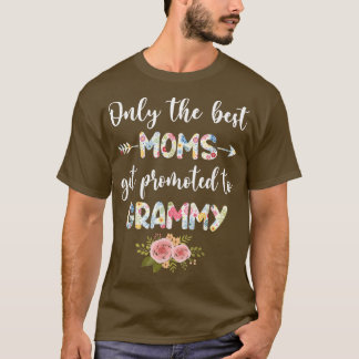 The Best Moms Get Promoted To Grammy Funny Floral  Tシャツ