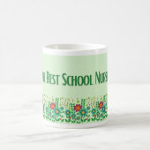 The best Nurse - Floral design コーヒーマグカップ (中央)