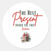 The Best Present Under the Tree, Customizable Xmas ラウンドシール (正面)