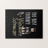 The Best Thearapy is Miniatura Schnauzer ジグソーパズル (横)