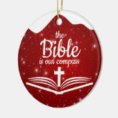 The Bible is our Compass Bible Verse Festive  ⛪️🎄 セラミックオーナメント (左)
