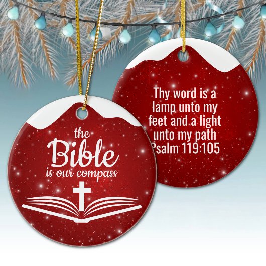The Bible is our Compass Bible Verse Festive  ⛪️🎄 セラミックオーナメント