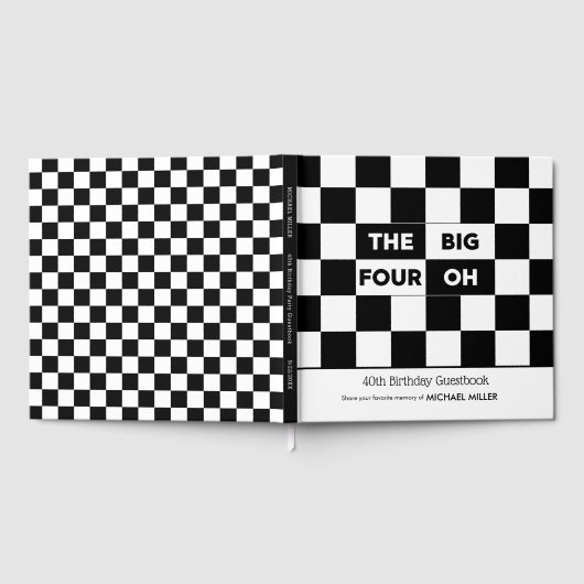 The Big 4 Oh Black White Checkered 40th Birthday ゲストブック (全面)