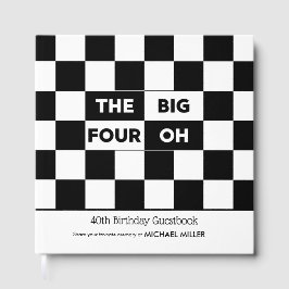The Big 4 Oh Black White Checkered 40th Birthday ゲストブック
