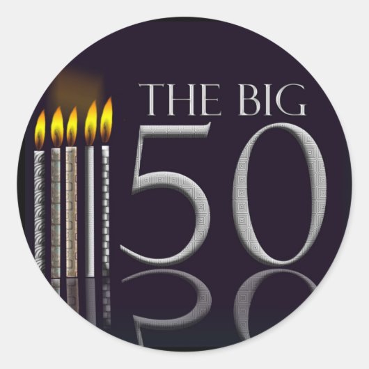 The Big 50 Black誕生日シール ラウンドシール (正面)