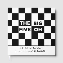 The Big 5 Oh Black White Checkered 50th Birthday ゲストブック