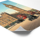 The Big Ben Clock Tower Japanese Woodblock Print ポスター (角)