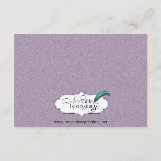 The Big Easyの結婚式の挿入物 エンクロージャーカード (裏面)