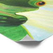 The big-eyed green frog behind lily pad  ポスター (角)