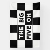 The Big Five Oh Black White Checkered Birthday 横断幕 (縦)