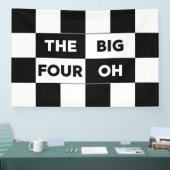 The Big Four Oh Black White Checkered Birthday 横断幕 (トレードショー)