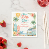 The Big One サーフビーチ1歳の誕生日 スタンダードカクテルナプキン (インサイチュ)