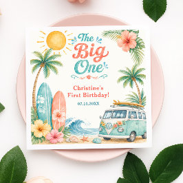 The Big One サーフビーチ1歳の誕生日 スタンダードカクテルナプキン