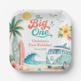 The Big One サーフビーチ 1歳の誕生日パーティー ペーパープレート