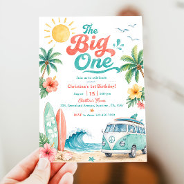 The Big One サーフビーチ 1歳の誕生日パーティー 招待状