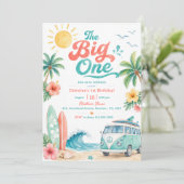 The Big One サーフビーチ 1歳の誕生日パーティー 招待状 (スタンド正面)