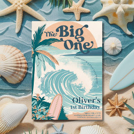 The Big One サーフビーチ 1歳の誕生日 招待状