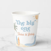 The Big One サーフボーイ 1歳の誕生日 紙コップ (裏面)