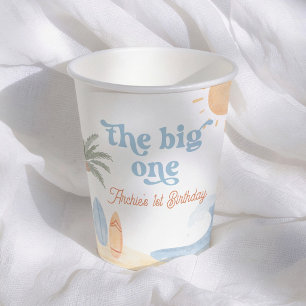 The Big One サーフボーイ 1歳の誕生日 紙コップ