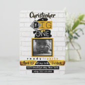 The BIG One| ヒップホップレトロ1歳の誕生日フォト 招待状 (スタンド正面)
