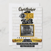 The BIG One| ヒップホップレトロ1歳の誕生日フォト 招待状 (正面)