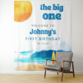 The Big One 1st Birthday Surf Beach Photo Backdrop タペストリー (インサイチュ)