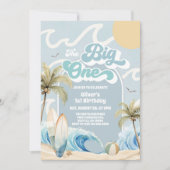 The Big One Beach Party Summer 1st Birthday  招待状 (正面)