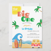 The Big One Beach Surf 1st Birthday  招待状 (正面)