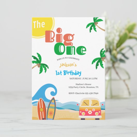 The Big One Beach Surf 1st Birthday  招待状 (スタンド正面)