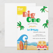The Big One Beach Surf 1st Birthday  招待状 (正面/裏面)